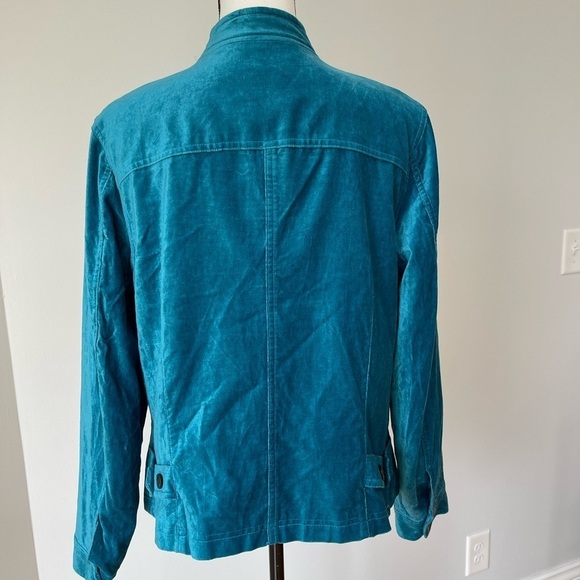 Covington extra large crush velvet teal blue peacock color jacket gorgeous - Picture 15 of 16